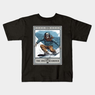 Snowboarder Tarot Card, Snowboarding Skeleton Kids T-Shirt